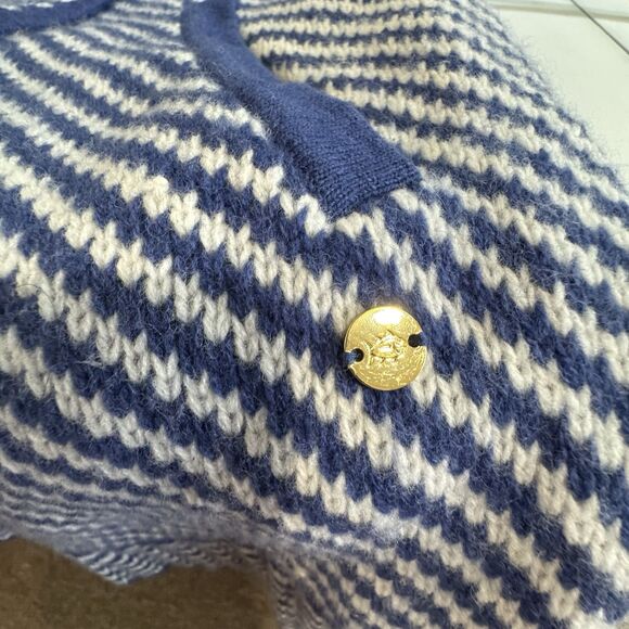 Southern Tide Blue Wool Cashmere Wrap Pocket Oversized Sweater Women’s Size M - Picture 9 of 11